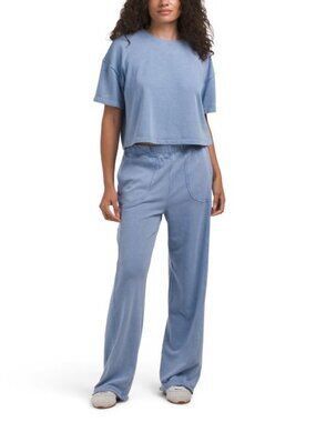 SUNDRY Boxy Tee And Wide Leg Pants Set